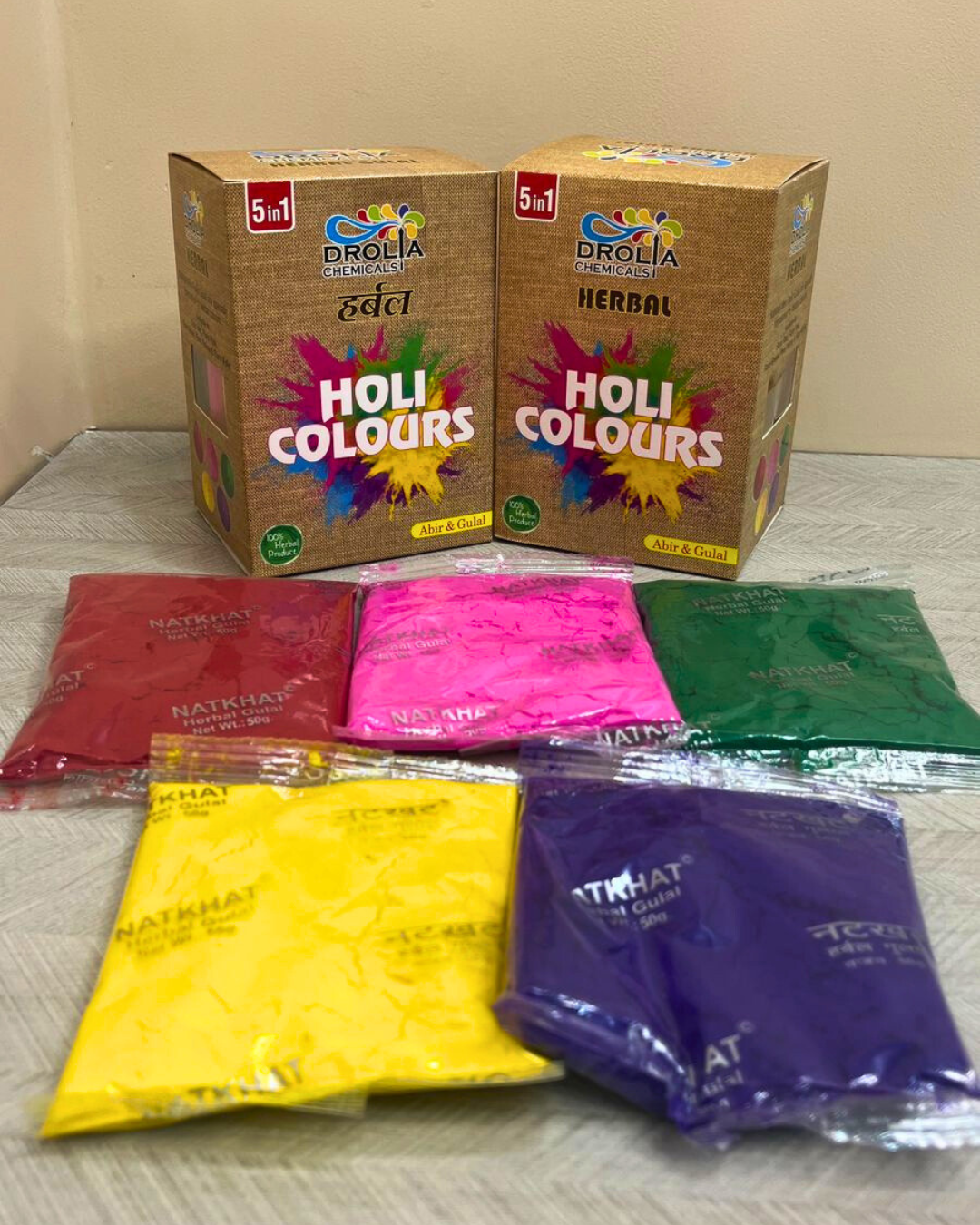 Natkhat Holi Gulal Powder - 5 in 1 Gift Pack