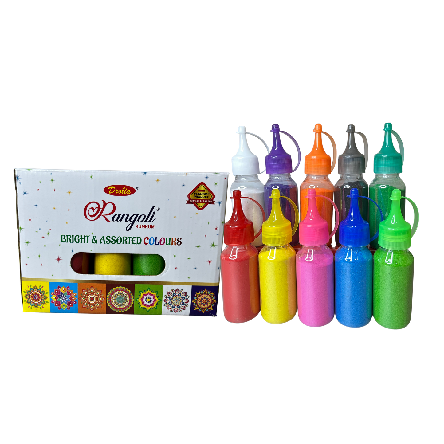 Drolia Rangoli 10 Colour Bottle Set