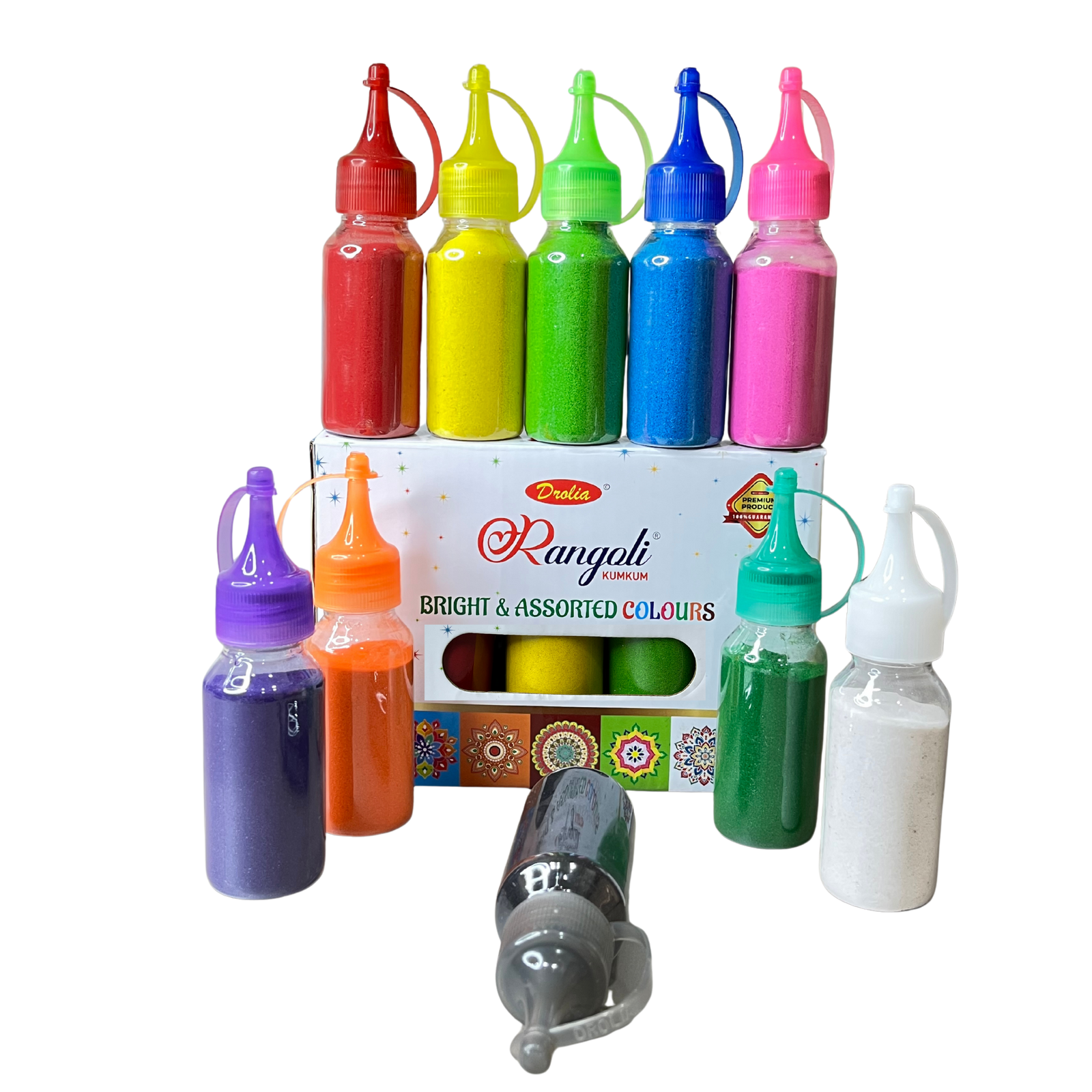 Drolia Rangoli 10 Colour Bottle Set